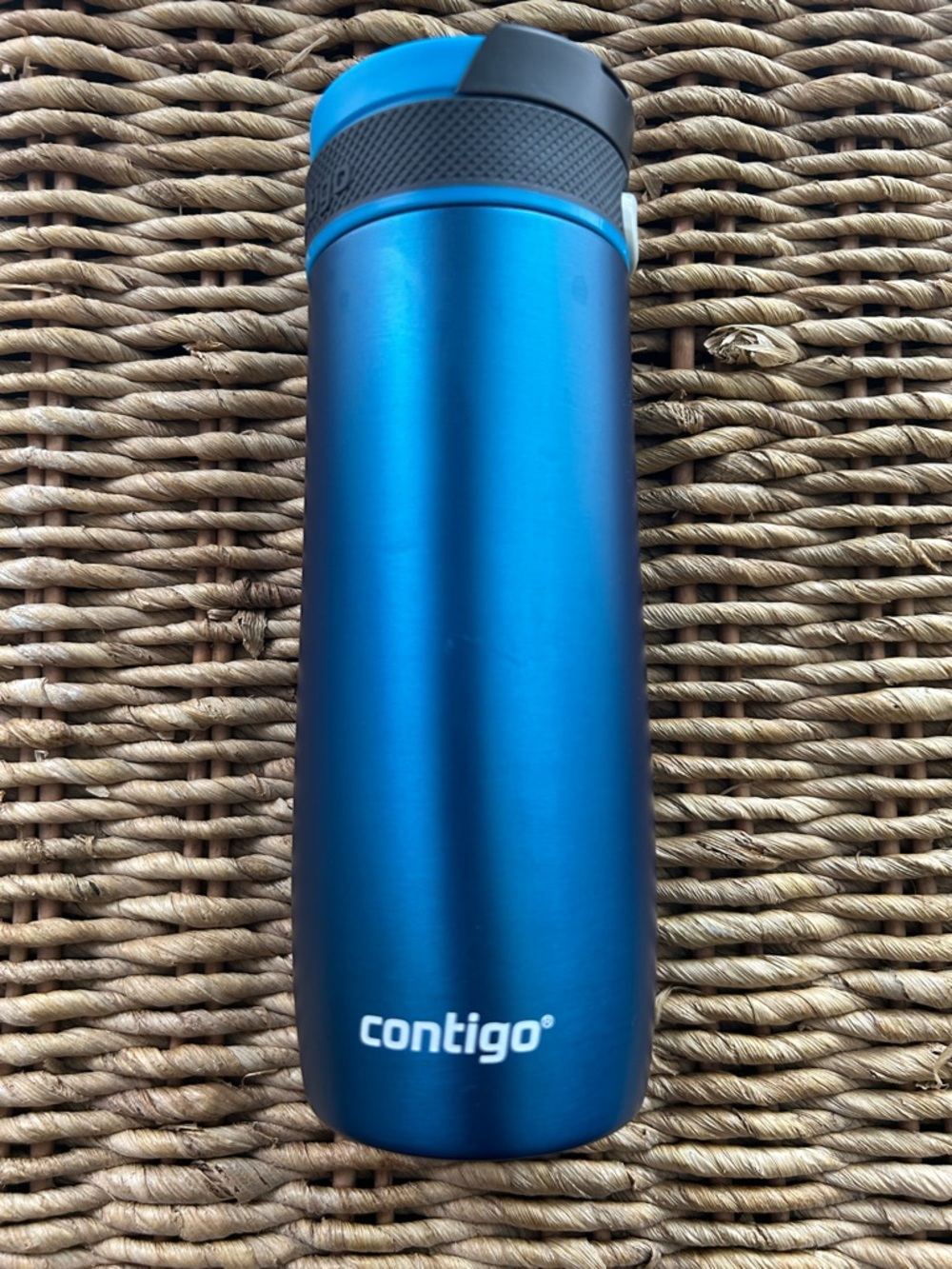 Contigo Blue Stainless Steel Travel Tumbler with Black Lid